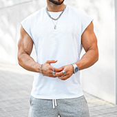 运动背心男坎肩无袖 圆领潮牌健身肌肉撸铁狗训练 T恤宽松纯色夏季