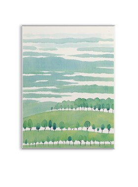 A128_简约万物餐客厅卧室玄关现代装饰挂画温馨治愈风景实木无框