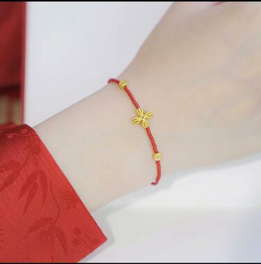 Y2马年本命年 红色琉璃喜乐手链 小众设计气质红色百搭手串