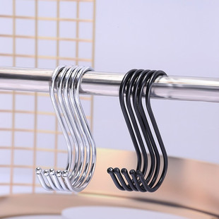 不锈钢S型免打孔挂钩厨房浴室多功能挂腊肉晒香肠专用