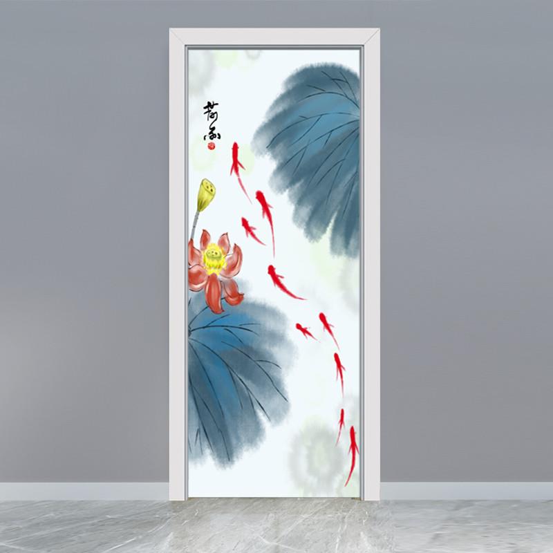 门贴纸整张木门翻新自粘卧室门玻璃门贴纸装饰电梯贴膜墙贴画q105