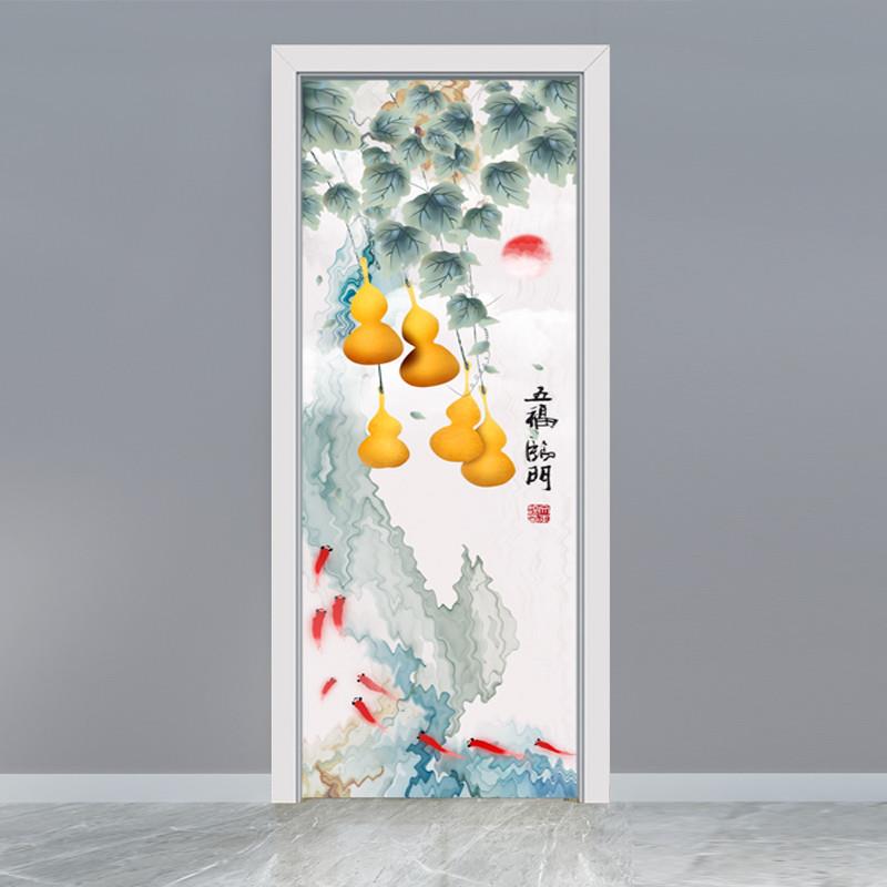 门贴纸整张木门翻新自粘卧室门玻璃门贴纸装饰电梯贴膜墙贴画q107