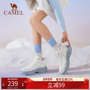 骆驼老爹鞋女鞋2025秋冬新款加绒保暖防泼水抓地防滑出行运动鞋