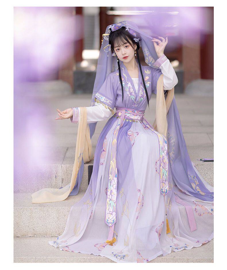 당나라에서 만든 한복 대여 허리까지 오는 당나라 저고리 중국식 무용의상 중추절 및 설날 잔치의상