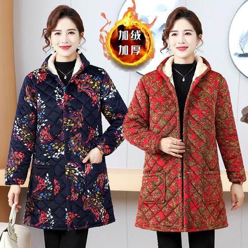 四川省服加绒加厚罩衣女工作服大码秋冬季保暖耐脏中长款棉袄外套