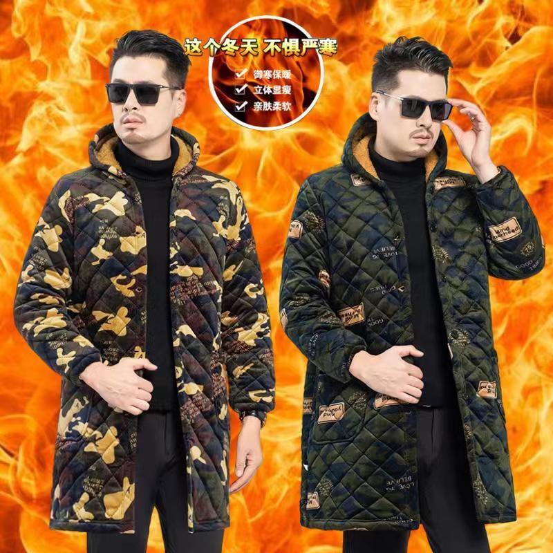 四川省服男士工作服秋冬加绒夹棉保暖工作服护衣厨房罩衣棉服大码