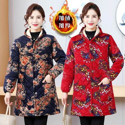 四川省服中长款加绒加厚罩衣女装妈妈装秋冬装保暖工作服耐脏棉服