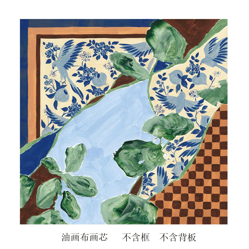 法式中古风艺术插画高清微喷海报装饰画可替换画芯轻奢未装裱挂画图片