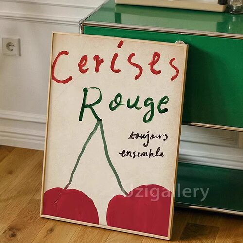 paris复古法式手绘字母浪漫氛围感ins博主同款艺术画家居海报画芯