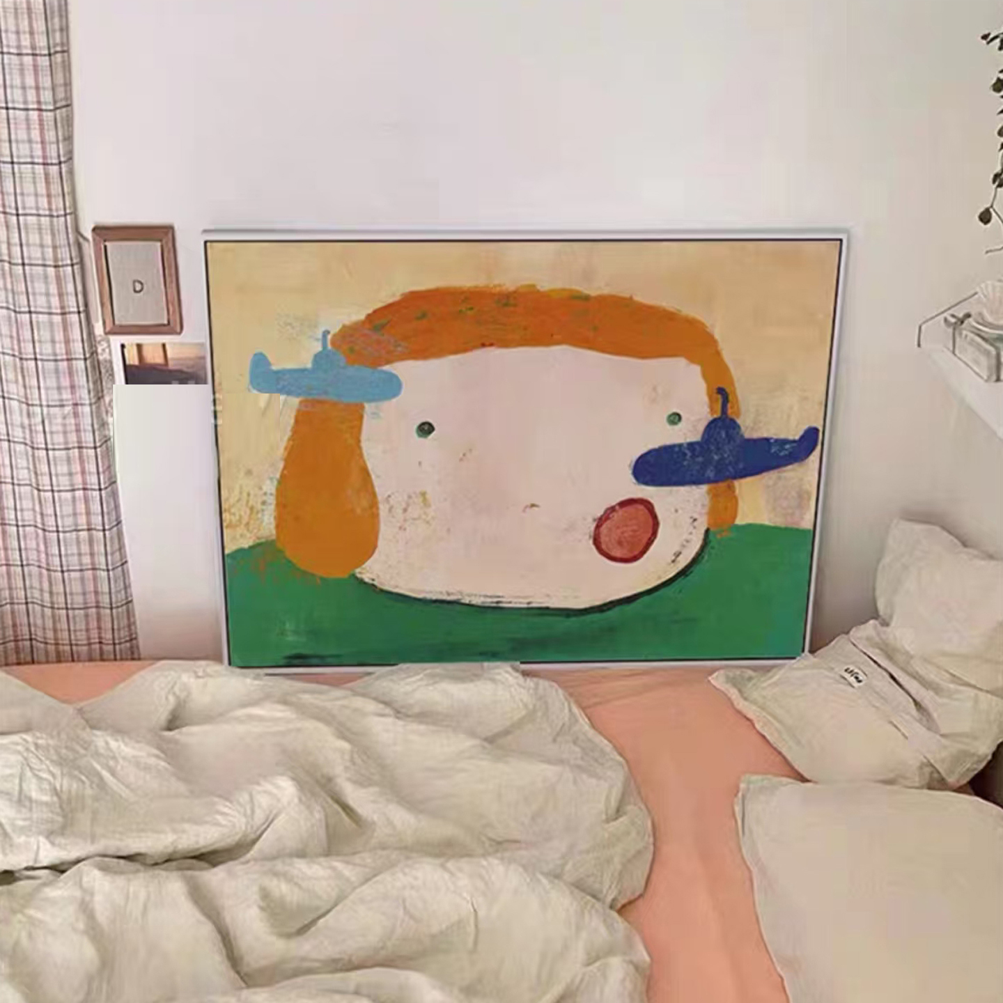 奈良美智日式高清海报现代简约儿童房装饰画未装裱挂画画芯图片