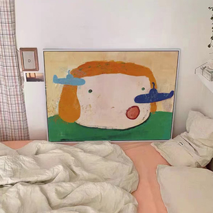 奈良美智日式高清海报现代简约儿童房装饰画未装裱挂画画芯