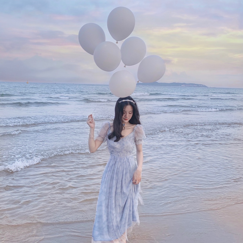 从一晕染网纱连衣裙,交叉绑带长裙