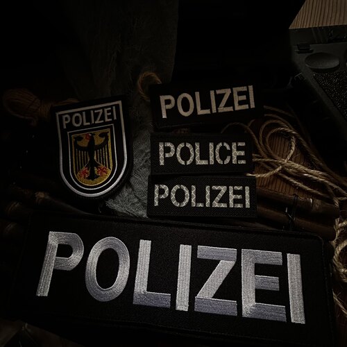 刺绣德国鹰POLIZEI士气章背贴胸章反光魔术贴背包贴战术冲锋衣贴