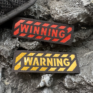 激光雕刻切割WARNING危险反光魔术贴章警告徽章士气章背包识别章