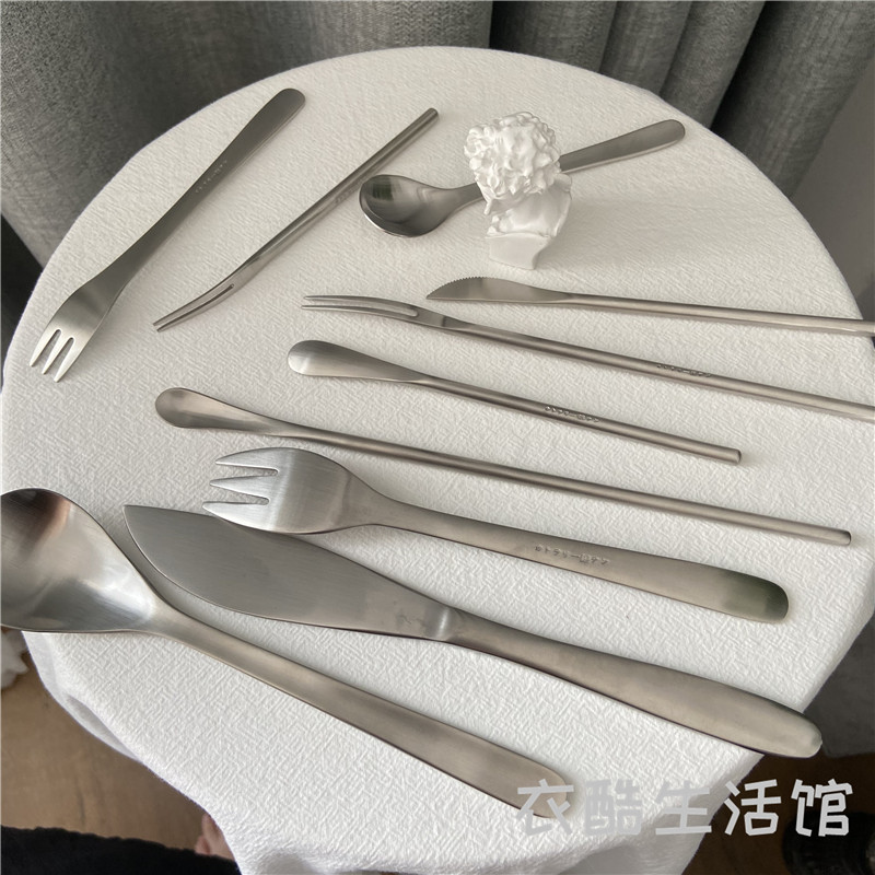 日式不锈钢磨砂甜品搅拌勺复古铜