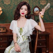 女夏季 薄款 罩衫 白色雪纺外搭小开衫 防晒衣配吊带裙 外套披肩上衣