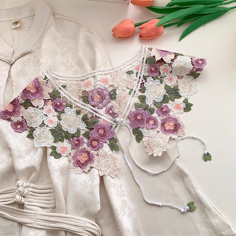 2025年新款蕾丝花边领子装饰