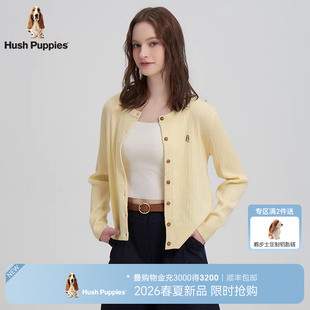 针织开衫 暇步士女装 含羊毛 圆领绞花针织毛衣 经典 款 2026年春季