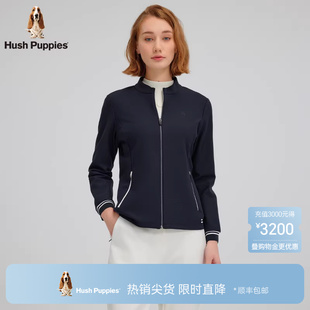 暇步士女装 春季 高弹针织外套小立领休闲运动撞色开衫 golf系列