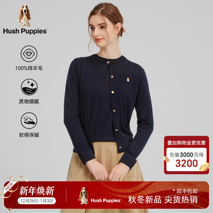 轻薄休闲线衣保暖长袖 秋季 暇步士女装 圆领针织开衫 品质绵羊毛