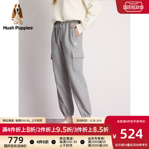 Hush Puppies暇步士女装2023冬季新款工装风运动休闲宽松束脚卫裤