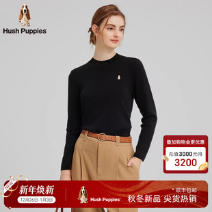 女秋冬季 暇步士圆领针织打底衫 保暖基础百搭套头毛衣 含绵羊毛