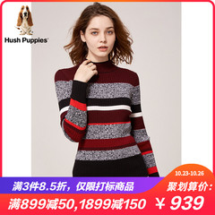 Hush Puppies暇步士冬季女装2019新半高领全羊毛针织衫|HW-19702D