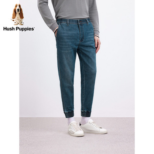 自在舒弹 通勤束脚休闲裤 暇步士男装 复古弹力水洗牛仔裤 子 秋季