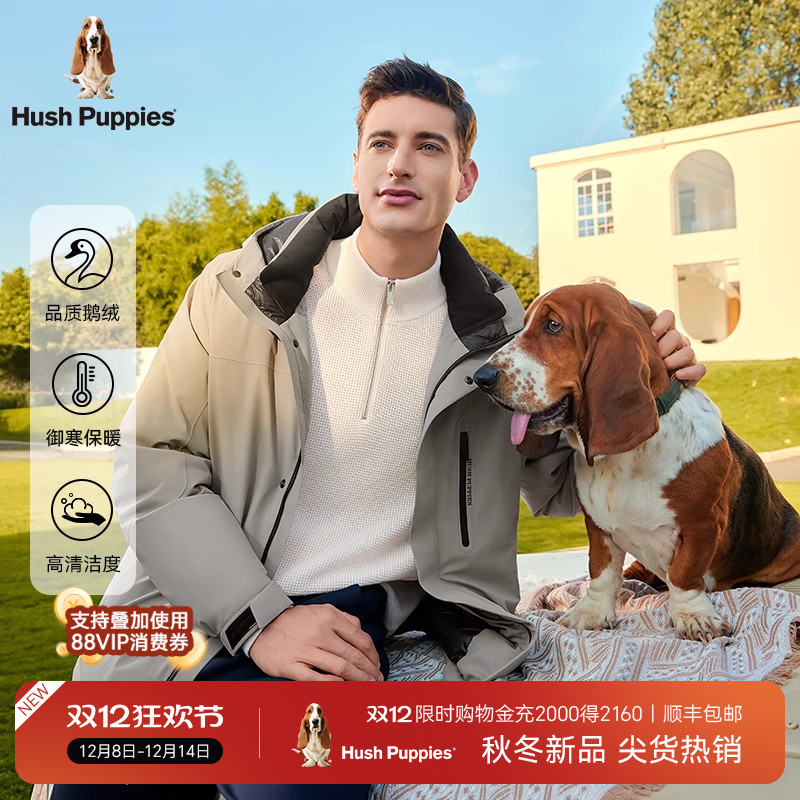 暇步士抗寒保暖连帽鹅绒服男款