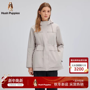 保暖防风 连帽棉服挺括工装 暇步士女装 厚风衣式 休闲外套 秋冬季