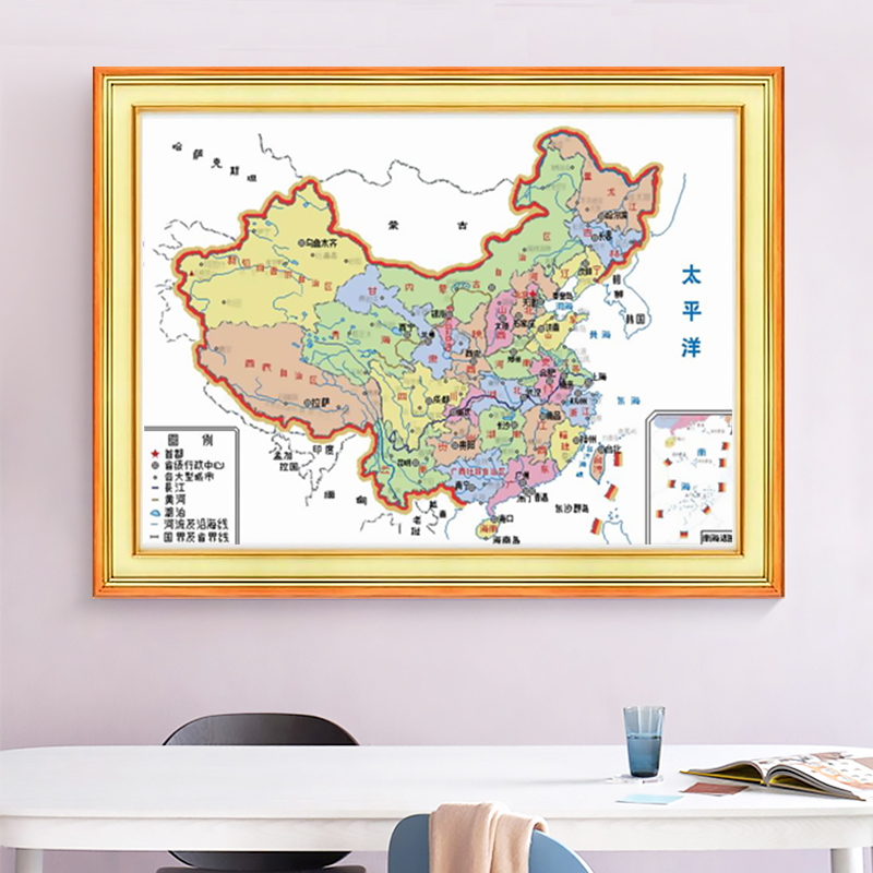 中国地图十字绣2025新款线绣客厅办公室高端大气中国风简单手工绣