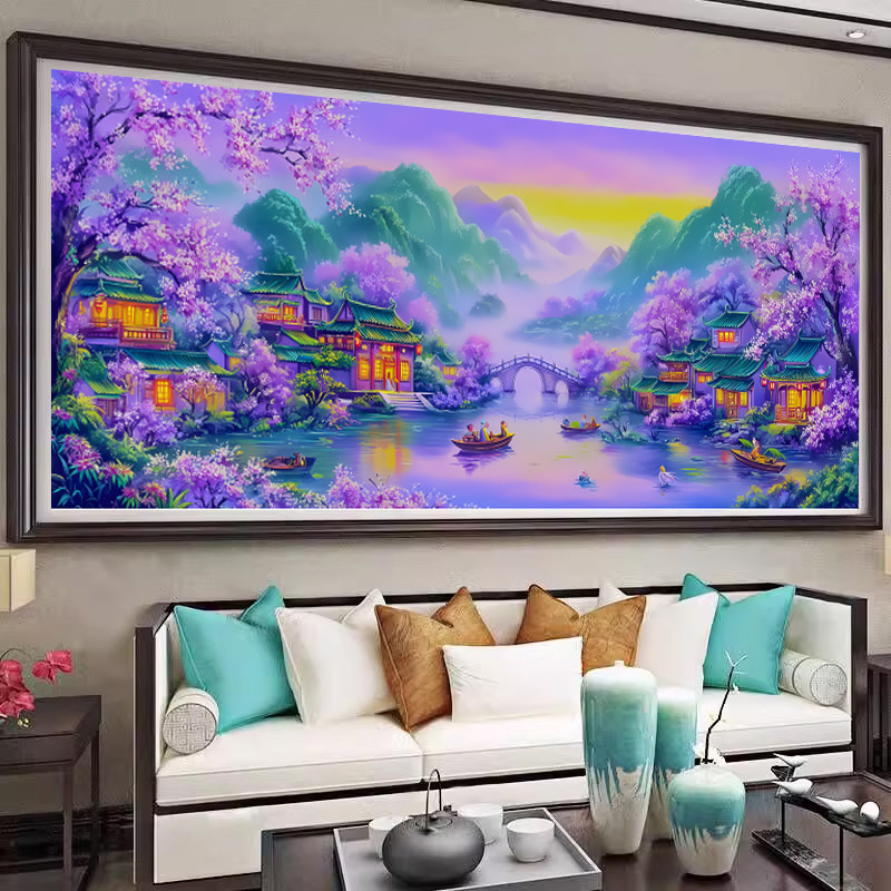 梦境江南水乡十字绣大幅客厅风景