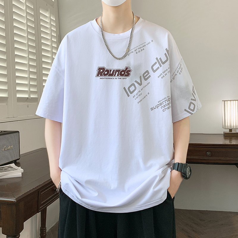 初高中学生短袖t恤12-15岁男孩宽松帅气夏装13胖大童纯棉半袖上衣