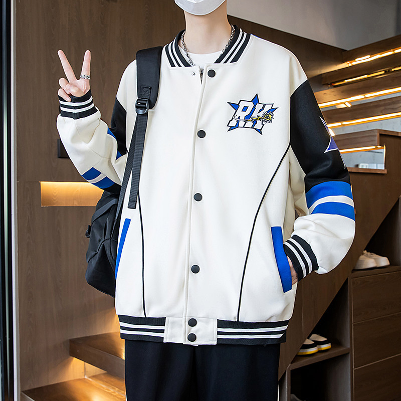 开衫卫衣男春秋款外套韩版潮流棒球服男初中高中学生休闲秋衣上衣