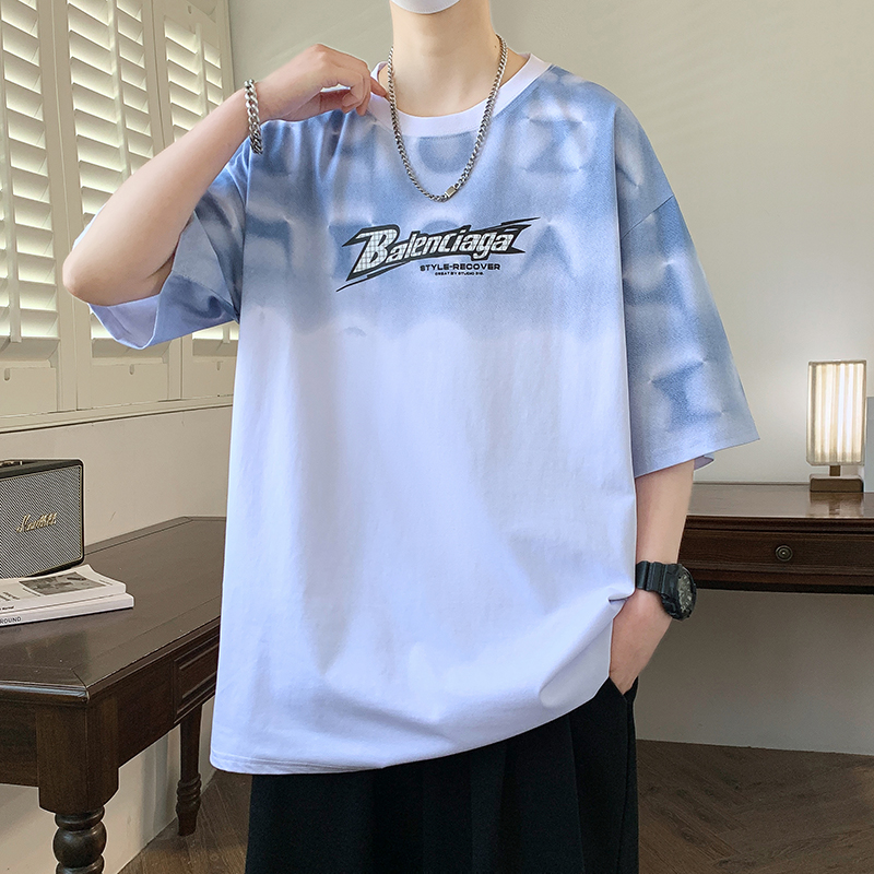 青少年短袖t恤男2025新款夏季初中高中学生纯棉半袖夏天潮牌体恤