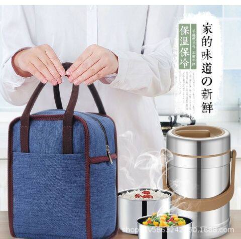 保温袋防水牛津布手提保温饭盒冰袋便当加厚便携带饭包便携双