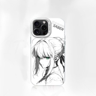 线稿saber彩银适用苹果16pro手机壳iPhone15max11小米14华为mate60荣耀100x200k70p50nova13reno12note11s18