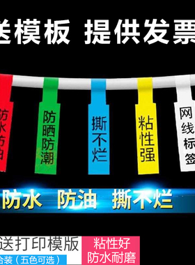 静言标签纸网线标签 A4不干胶打印纸 pet机房网络线标线缆P型刀型