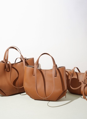 头层牛皮托特包2026新款小众设计大容量通勤子母袋磁扣单肩手提包