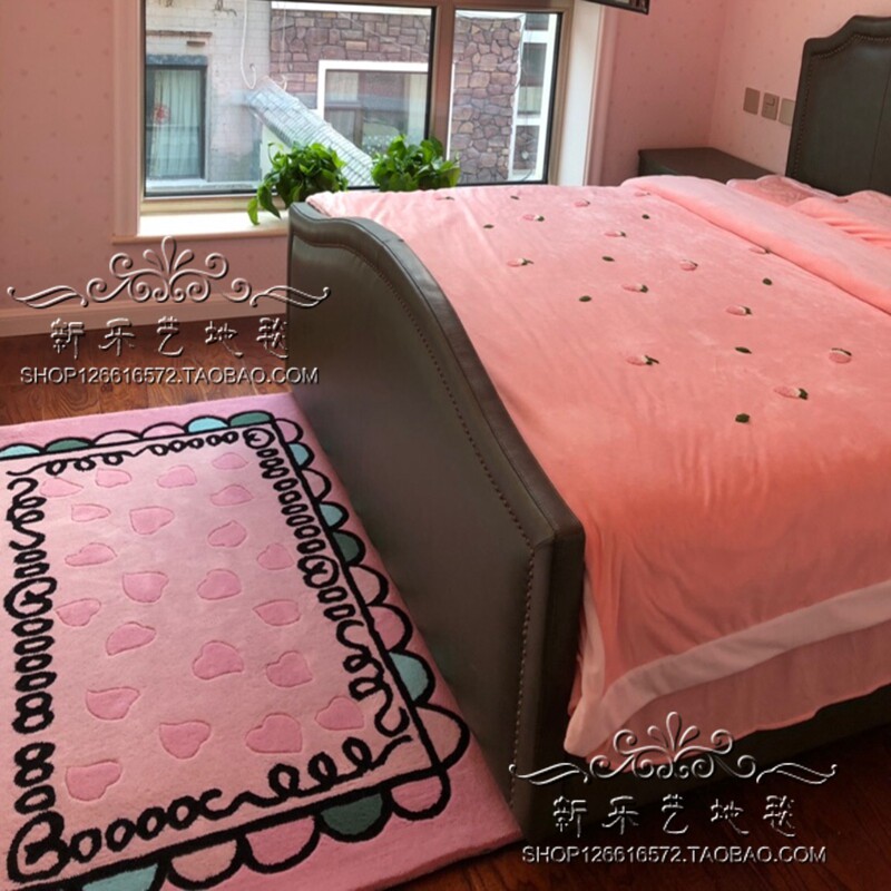 卡通公主女孩儿童房加厚床边地毯