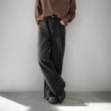 美式水洗做旧微喇牛仔裤男宽松复古cleanfit直筒长裤G3932-P55，男装牛仔裤，星座814-1（原电商B253-1）