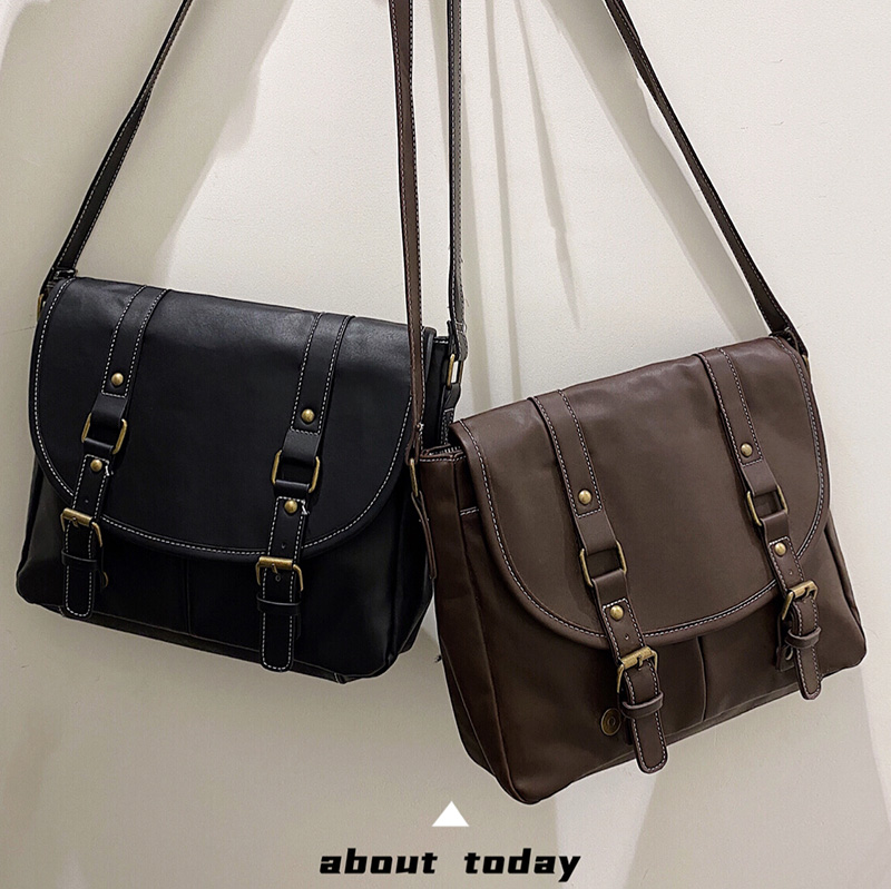 日系极简风大容量斜挎包男小众设计单肩邮差包，鞋类箱包手腕包，星座814-1（原电商B253-1）