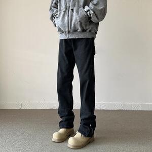 美式复古vibe微喇牛仔裤男秋冬cleanfit弯刀裤微喇叭裤G98929-P65