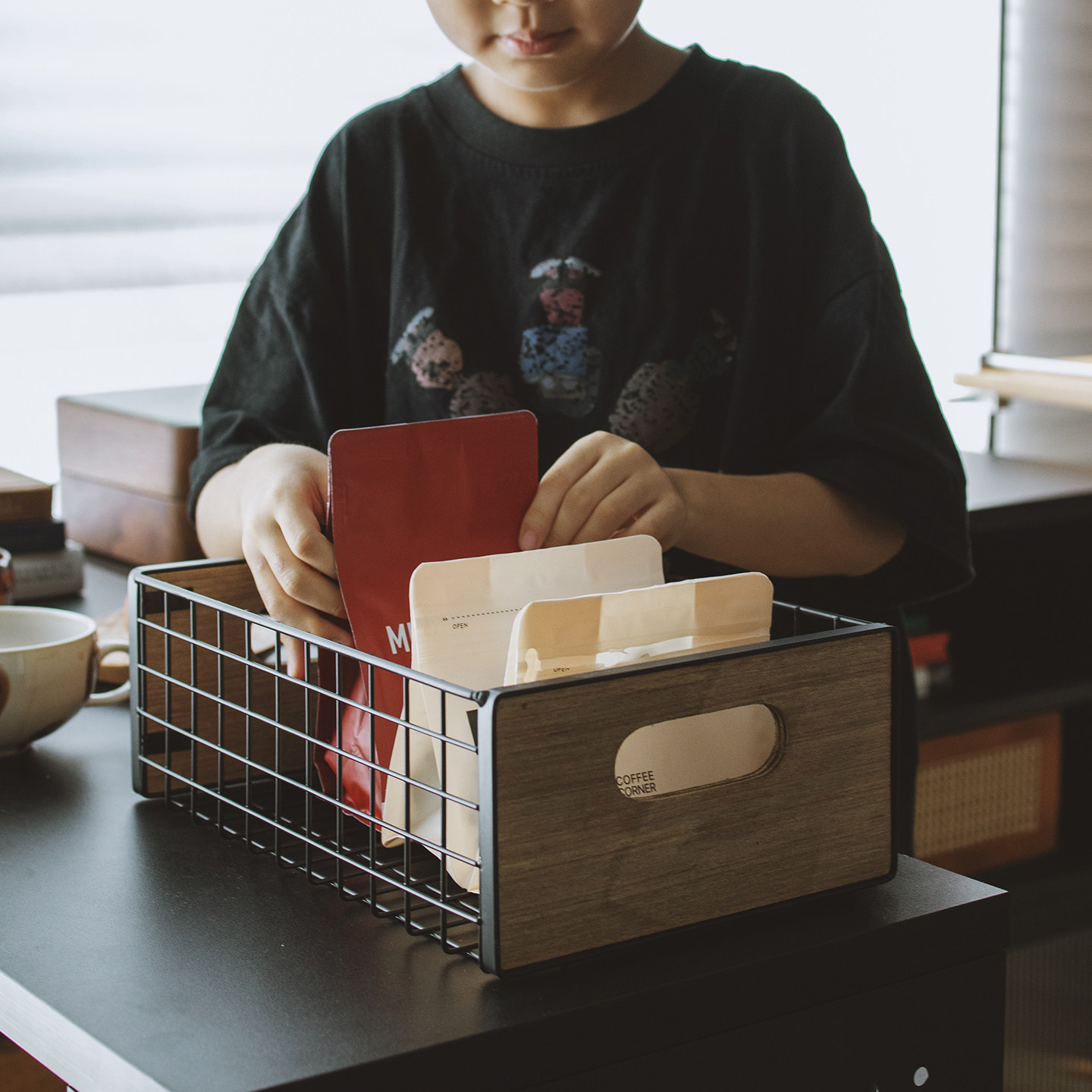 半宅复古杂物桌面整理收纳篮茶几零食水果遥控书籍铁艺烤漆置物架,收纳整理,其他收纳篮,淘宝优惠券,粉丝福利购,淘宝优惠卷