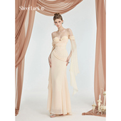 蔡文静同款 Sheer Luck Jasmine雪纺露背鱼骨性感吊带夏季 长裙