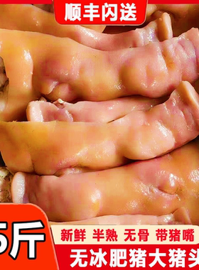 【高品质】15斤干净去骨去毛半熟猪头肉饭店食堂卤货顺丰批发商用