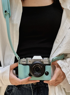 适用富士XT5相机包XT50壳XM5真皮XS20保护套XT30IIX100VI皮套配件