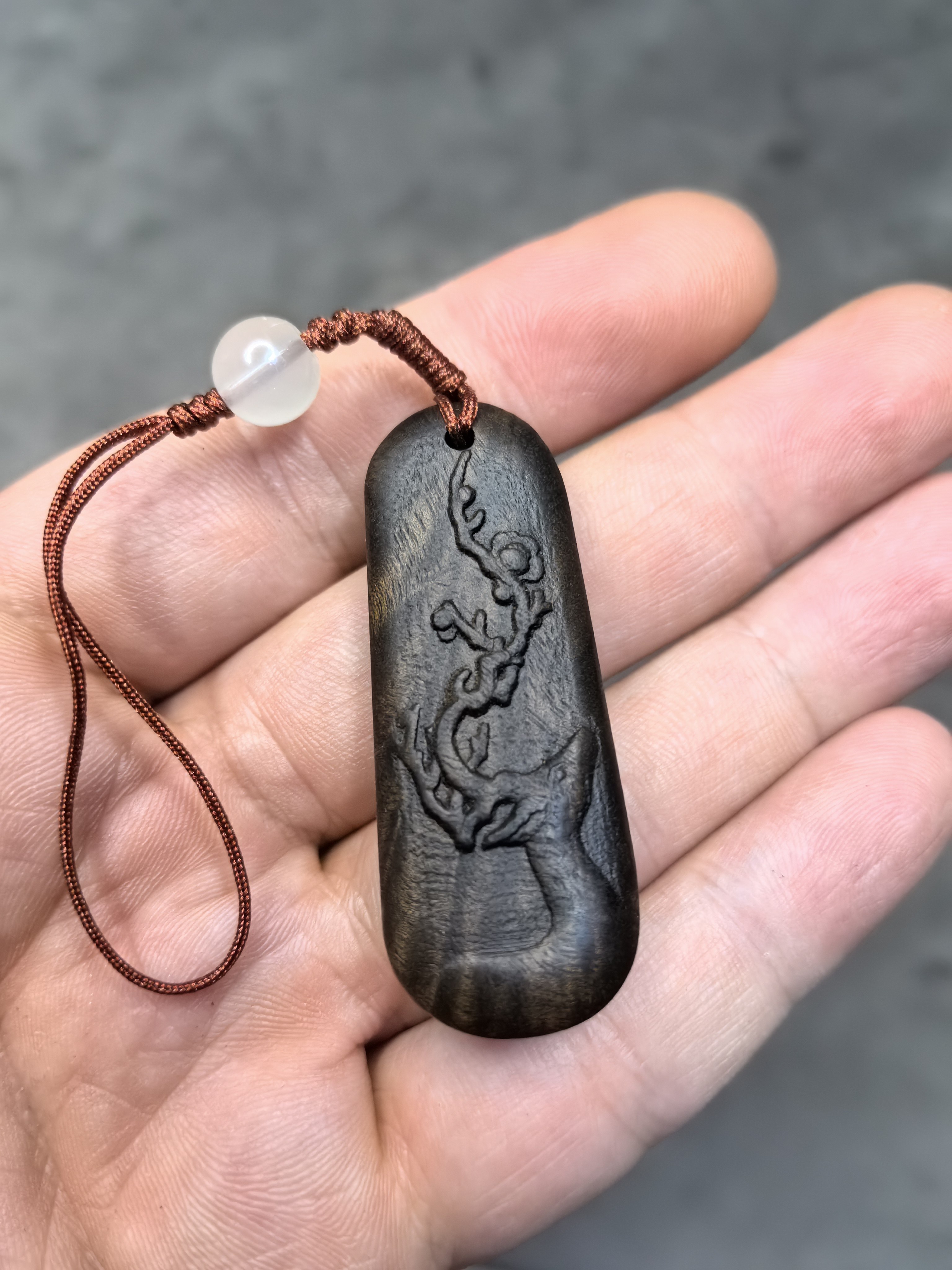 无二叔叔原创设计金丝楠阴沉木一鹿平安包包挂坠钥匙扣手机链