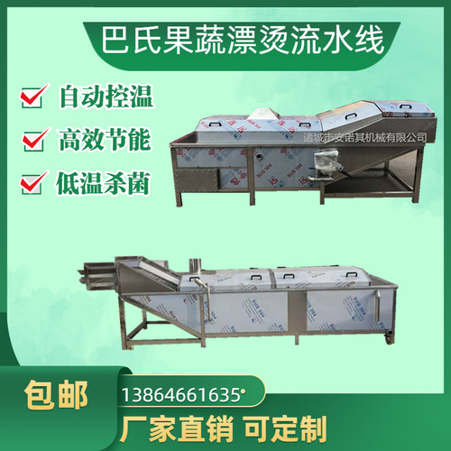 菠菜蕨菜漂烫流水线 蒲公英桑芽菜预煮护色机 新型杀青漂烫流水线