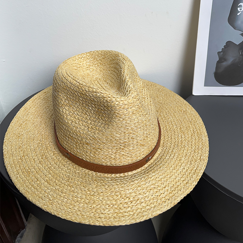 草帽复古巴拿马草帽女夏季户外大檐防晒遮阳帽男百搭显脸小太阳帽
